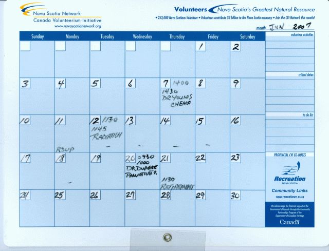 scanned calendar